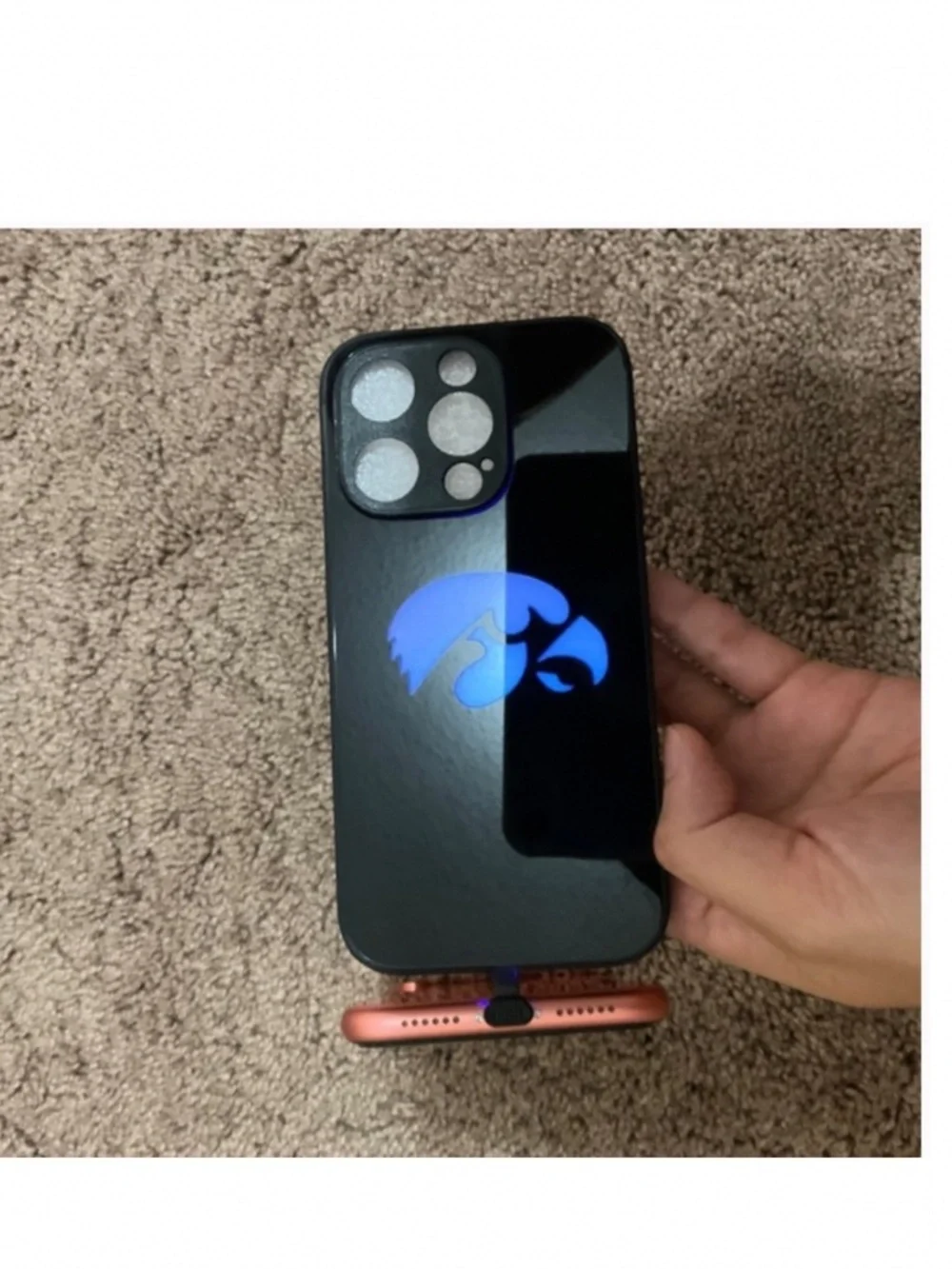 4 items.iPhone 14pro LED light up case, Call Flash Phone Case
